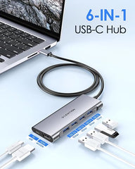 LENTION 3.3FT Long Cable USB-C Hub